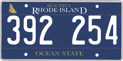 RI license plate 392254