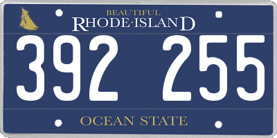 RI license plate 392255