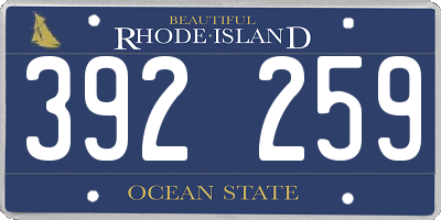 RI license plate 392259