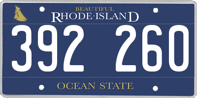 RI license plate 392260