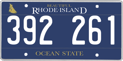 RI license plate 392261
