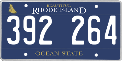 RI license plate 392264