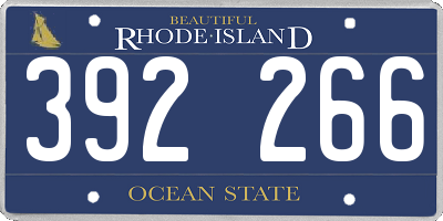 RI license plate 392266