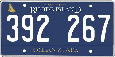 RI license plate 392267