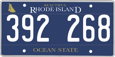 RI license plate 392268