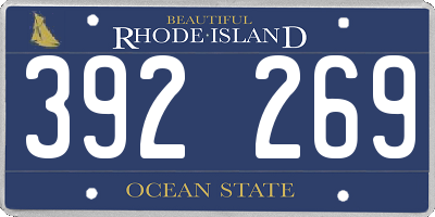 RI license plate 392269
