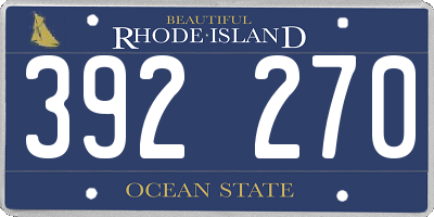 RI license plate 392270