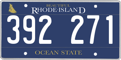 RI license plate 392271