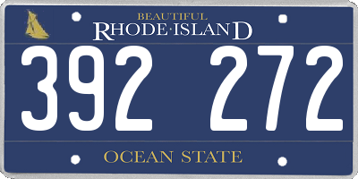 RI license plate 392272