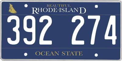 RI license plate 392274