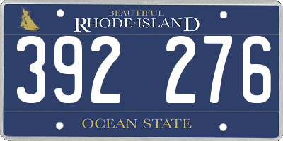 RI license plate 392276