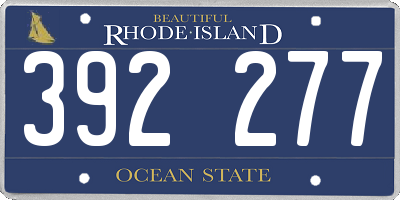 RI license plate 392277