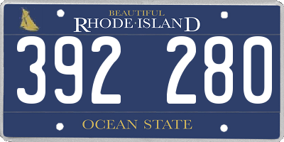 RI license plate 392280