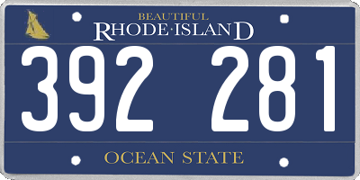 RI license plate 392281