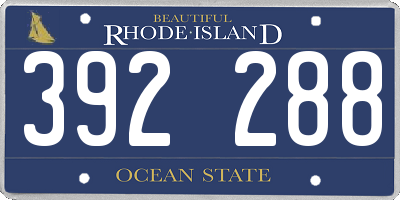 RI license plate 392288