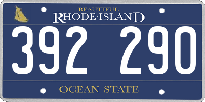 RI license plate 392290