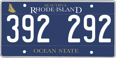 RI license plate 392292