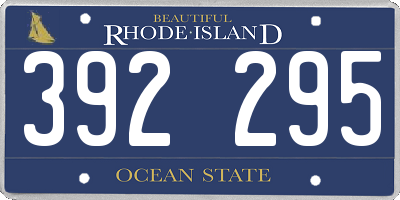 RI license plate 392295