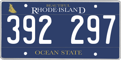 RI license plate 392297