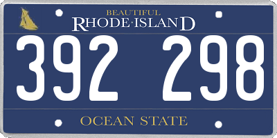 RI license plate 392298