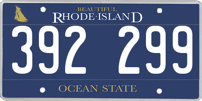 RI license plate 392299