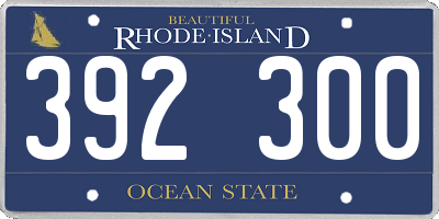 RI license plate 392300