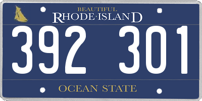 RI license plate 392301
