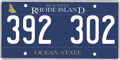 RI license plate 392302