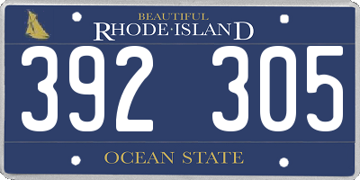 RI license plate 392305