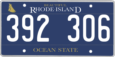 RI license plate 392306