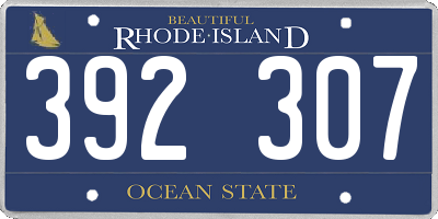 RI license plate 392307