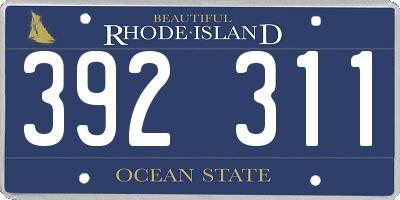 RI license plate 392311