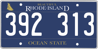 RI license plate 392313