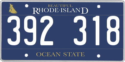 RI license plate 392318