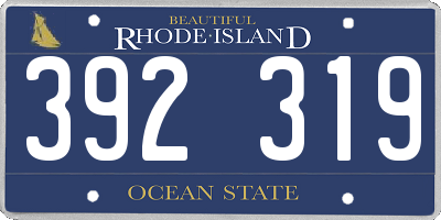 RI license plate 392319