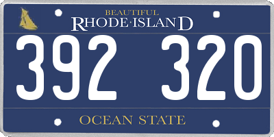 RI license plate 392320