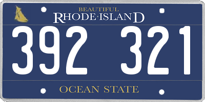 RI license plate 392321