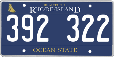 RI license plate 392322