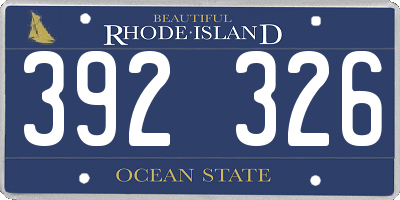 RI license plate 392326