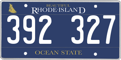 RI license plate 392327