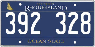 RI license plate 392328