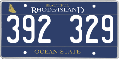 RI license plate 392329