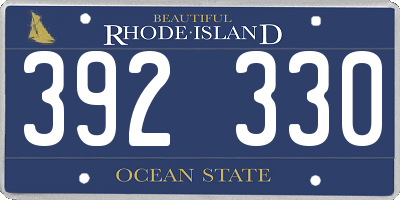 RI license plate 392330