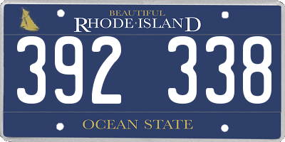 RI license plate 392338