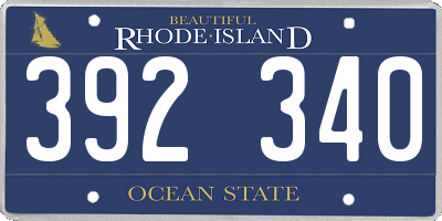 RI license plate 392340