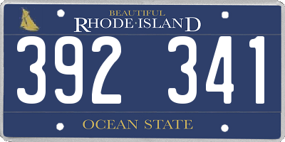 RI license plate 392341