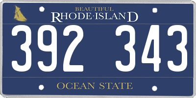 RI license plate 392343