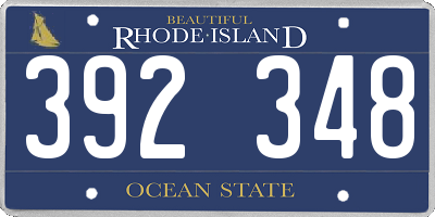 RI license plate 392348