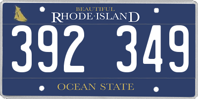 RI license plate 392349
