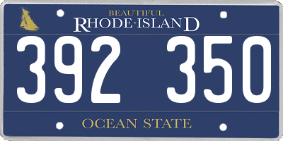 RI license plate 392350